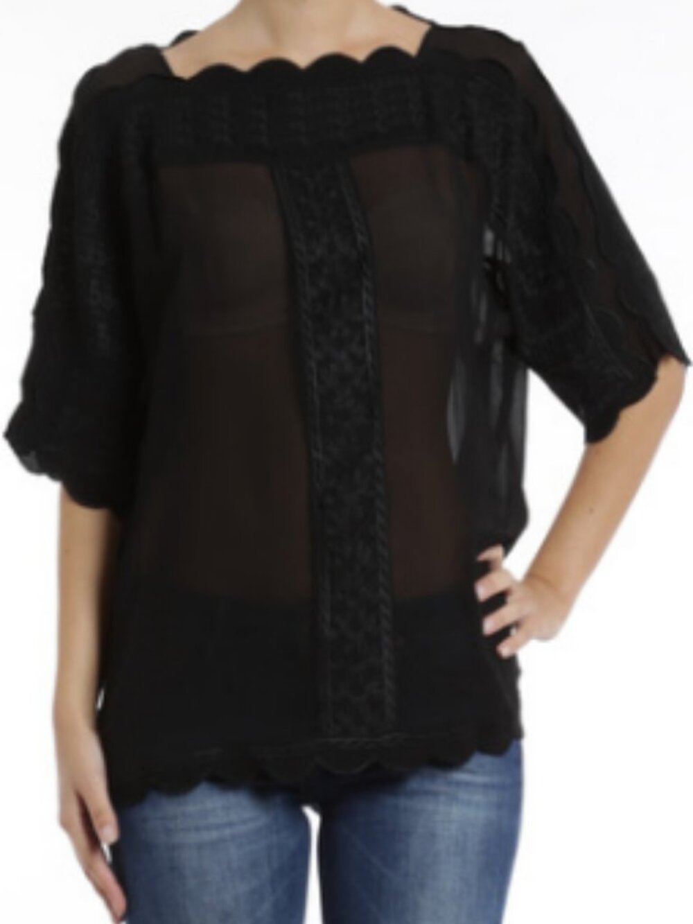Isabel Marant Étoile Embroidered Viscose Boho Axel Blouse  SZ 36